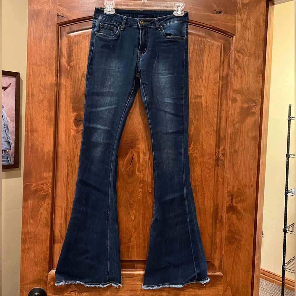 Flared Raw Hem Jeans